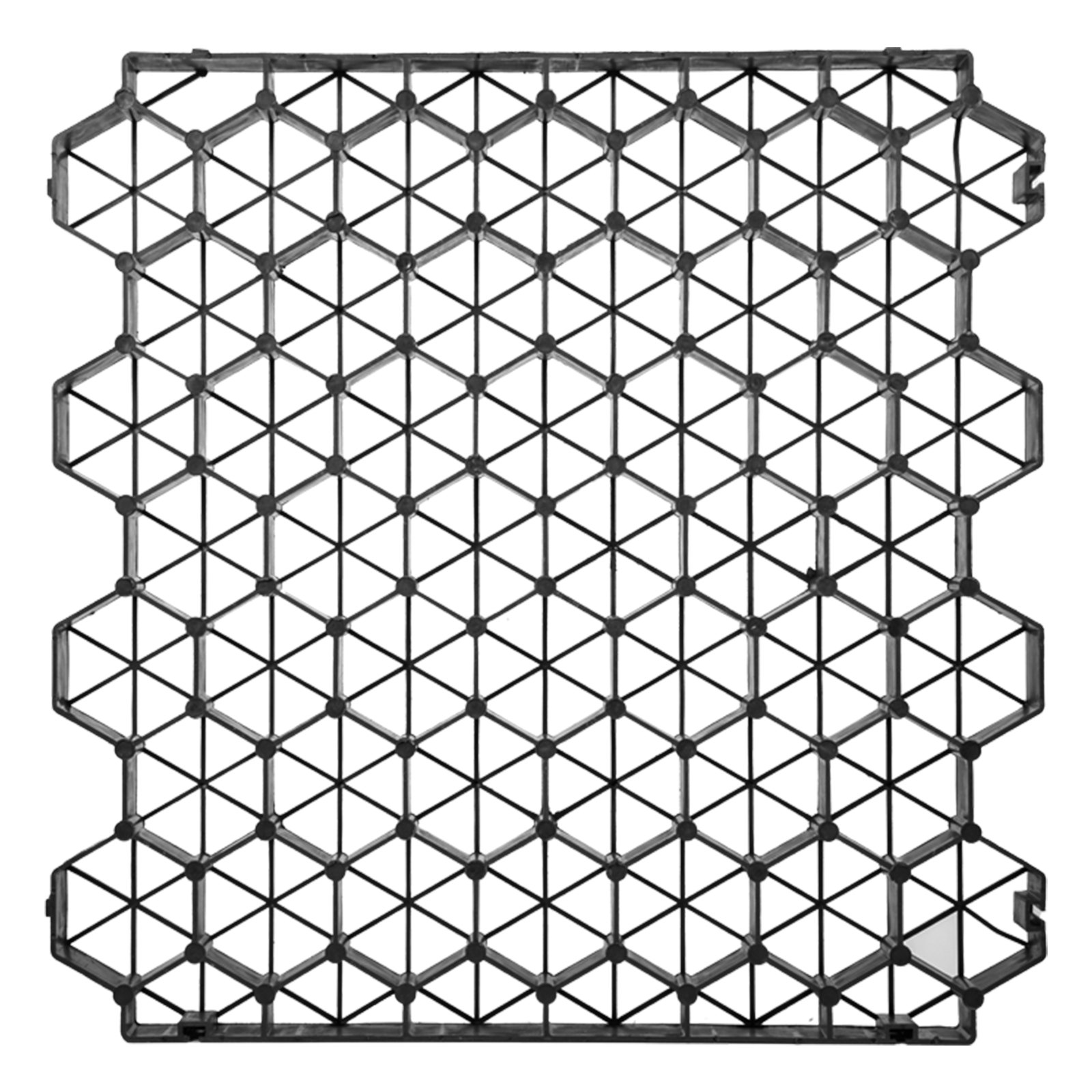 Adoquines permeables VEVOR de 1.9 in de profundidad, rejilla de entrada de grava, adoquines de césped entrelazados planos, base de cobertizo de plástico negro HDPE para paisajismo y refuerzo de suelo en estacionamientos/carriles de incendios (paquete de 4-11 Sf)