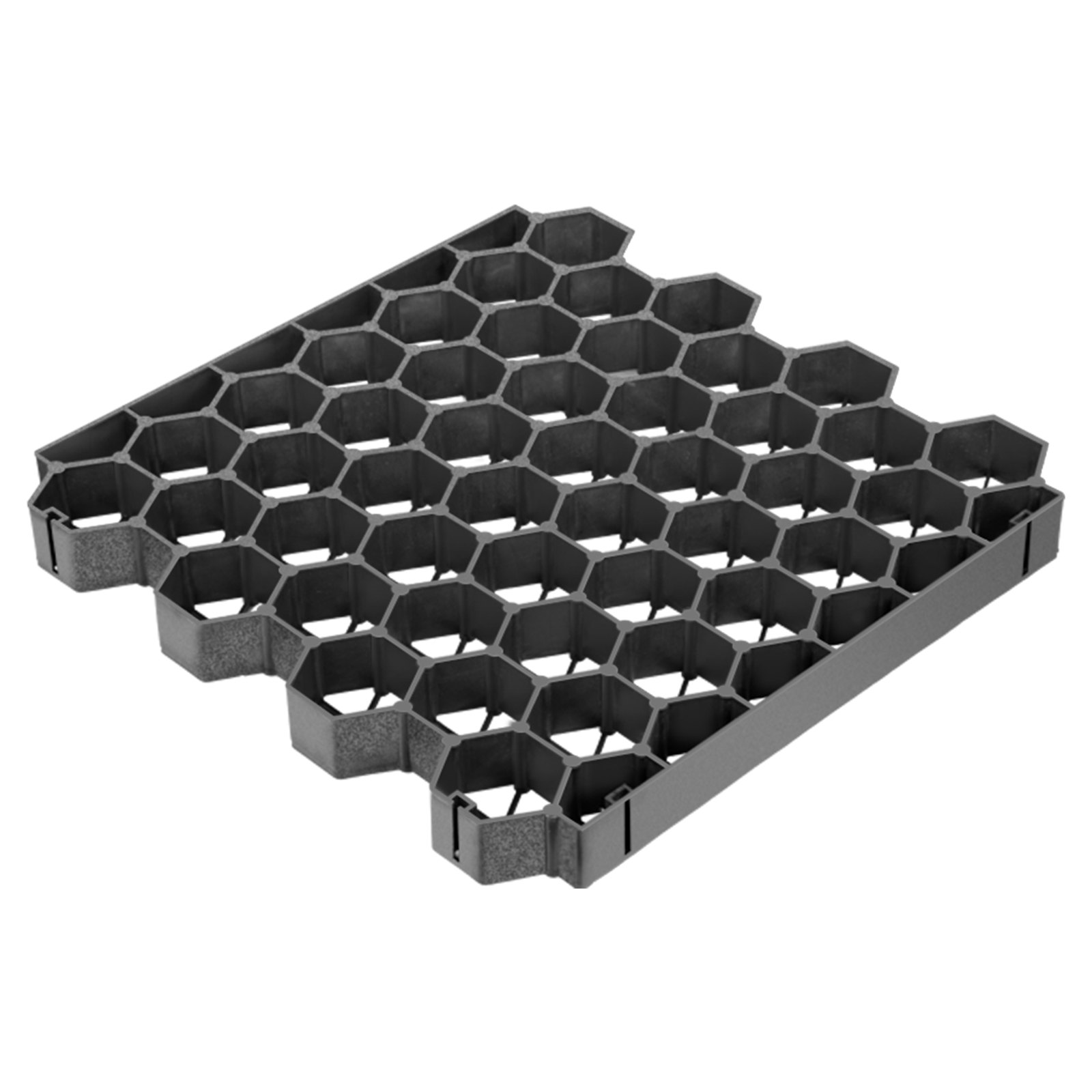 Adoquines permeables VEVOR de 1.9 in de profundidad, rejilla de entrada de grava, adoquines de césped entrelazados planos, base de cobertizo de plástico negro HDPE para paisajismo y refuerzo de suelo en estacionamientos/carriles de incendios (paquete de 4-11 Sf)