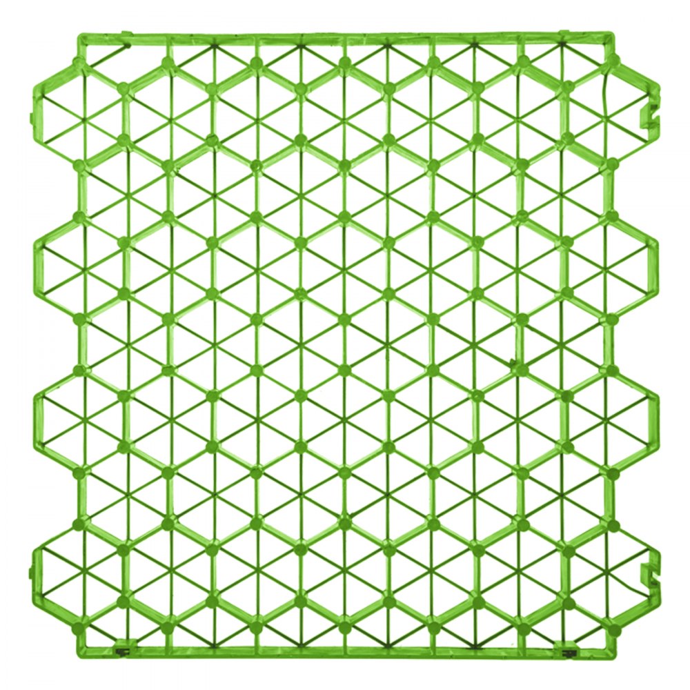 Adoquines permeables VEVOR de 1.9 in de profundidad, rejilla de entrada de grava, adoquines de césped entrelazados planos, base de cobertizo de plástico verde HDPE para paisajismo y refuerzo de suelo en estacionamientos/carriles de incendios (paquete de 4-11 pies cuadrados)
