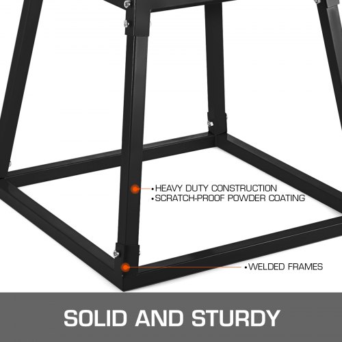 Plyometric Box Pliométrico Caja Pliométrico Plataforma Caja de Salto Caja Pliometrica Salto Cajón Pliometrico Set de 3 Piezas 12 ''/18 ''/24 '' Negro