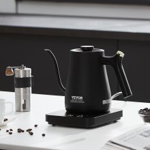 VEVOR Hervidor eléctrico con cuello de cisne de 1 L, control de temperatura para verter sobre café con 5 preajustes variables, caldera de té de agua caliente de acero inoxidable 304 de grado alimenticio y protección contra ebullición en seco, mantiene caliente, 1200 W