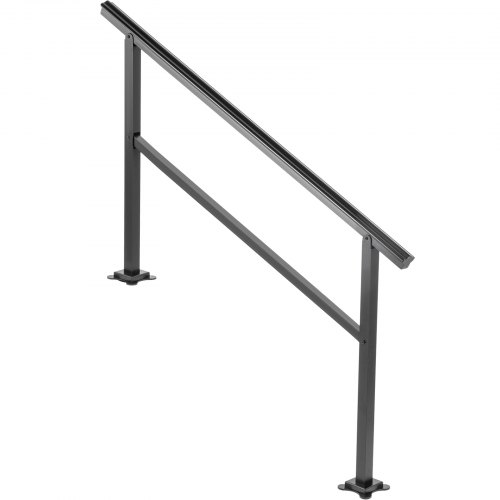 VEVOR Barandilla de Escalera Pasamanos para 4-5 Escalones Aluminio 152,4x89,5 cm