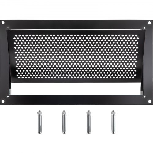 Ventilación de inundación VEVOR, 8" de altura x 16" de ancho x 2" de profundidad Ventilación de inundación de la base, para reducir el daño de la base y el riesgo de inundación, negro, montado en la pared, para espacios de arrastre, garajes y recintos de altura completa
