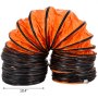 Manguera de ventilación VEVOR, naranja y negra, completamente extendida con 10,4&quot; de diámetro.