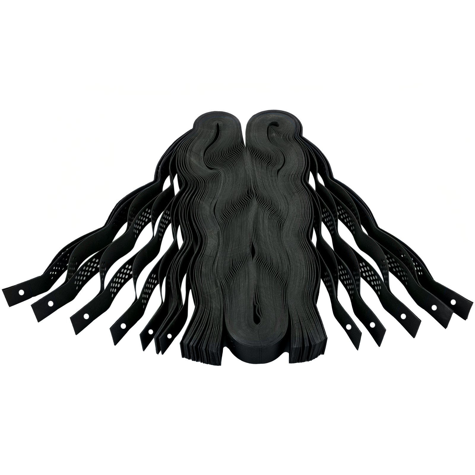 Rejilla de suelo VEVOR negra con correas perforadas y diseño ondulado.