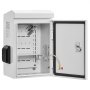 VEVOR Outdoor Electrical Box, Cold-Rolled Steel, Electrical Junction Box with Thermostat and Fan, Rain Hood, Ventilated Design, IP65 Waterproof Hinged Enclosure, Wall/Pole Mounted, 16 x 12 x 8 in