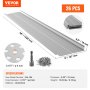 Protector de canalones VEVOR, 5 pulgadas de ancho, filtro de hojas de aluminio, cubierta de canalones DIY, 26 piezas, longitud total de 104 pies, diámetro de orificio de 0,157'' y grosor de 0,02'', se adapta a cualquier tipo de techo o canalón.