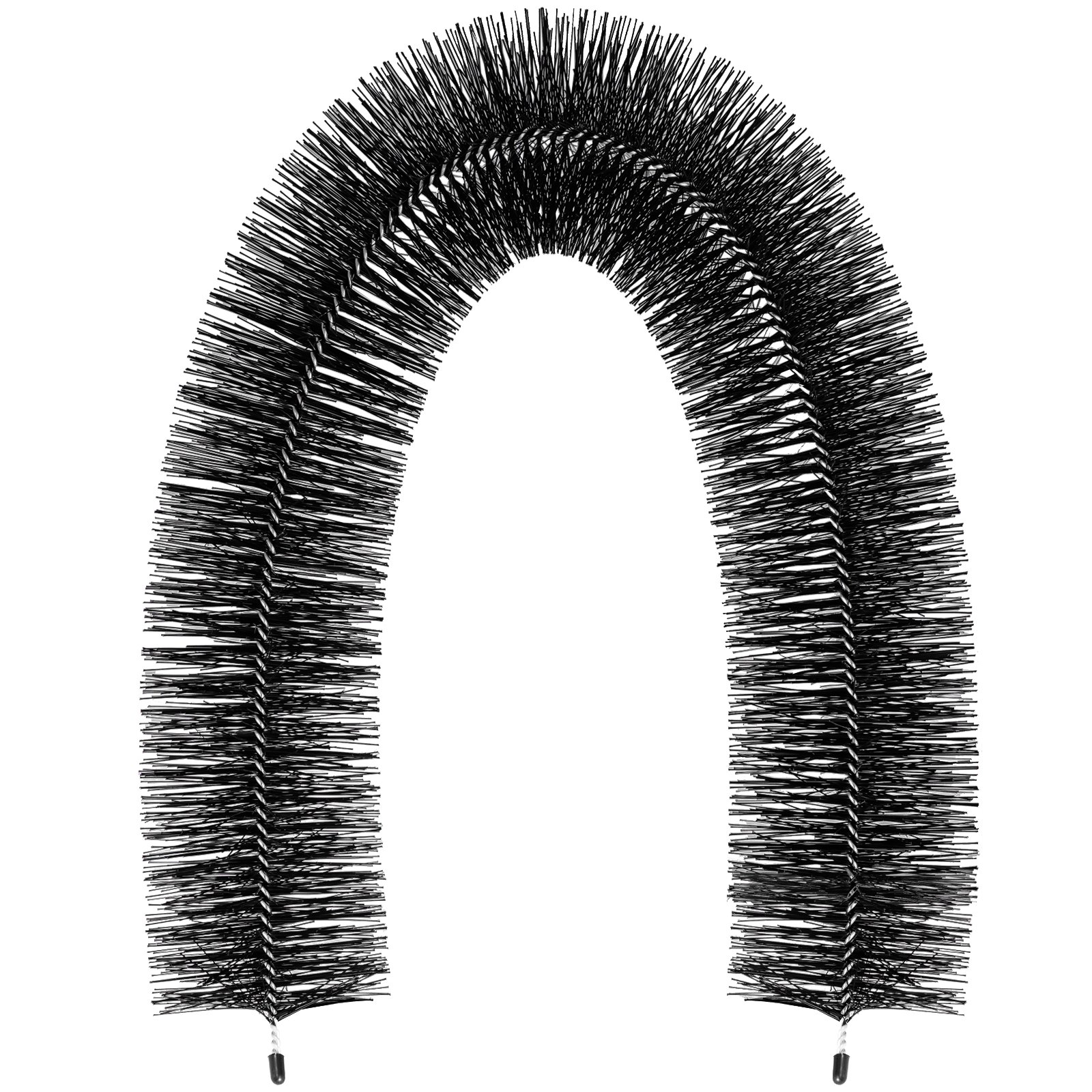 Cepillo protector de canalones VEVOR con cerdas de 36,5 m de largo y 11,4 cm de diámetro. Apto para canalones de 12,7 cm. Cepillo de alambre de acero galvanizado. Sin herramientas. Protege las hojas de tu canalón de residuos.