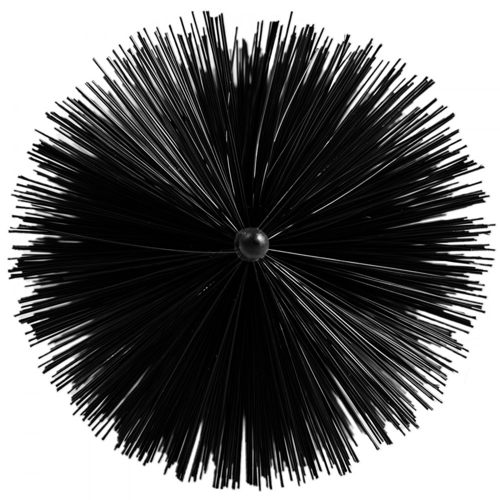 Cepillo protector de canalones VEVOR redondo negro con cerdas densas en patrón radial.