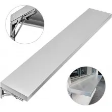 Estante de concesión VEVOR de 70,8 pulgadas de largo x 11,4 pulgadas de ancho con marco de acero inoxidable y tablero de superficie para ventana de servicio de remolque de alimentos