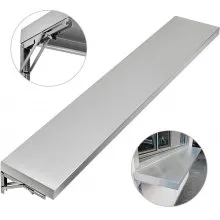 Estante de concesión VEVOR de 70,8 pulgadas de largo x 11,4 pulgadas de ancho con marco de acero inoxidable y tablero de superficie para ventana de servicio de remolque de alimentos