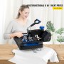 VEVOR Máquina de prensa de calor 12 x 15 pulgadas 8 en 1 Máquina de sublimación de prensa de calor Rotación de 360 ° Swing Away 8 en 1 Máquina de impresión de camisa Calentamiento de doble tubo para camisetas de bricolaje Gorras y tazas Azul