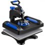 Máquina de prensado térmico VEVOR con controles digitales y detalles azules sobre marco negro.