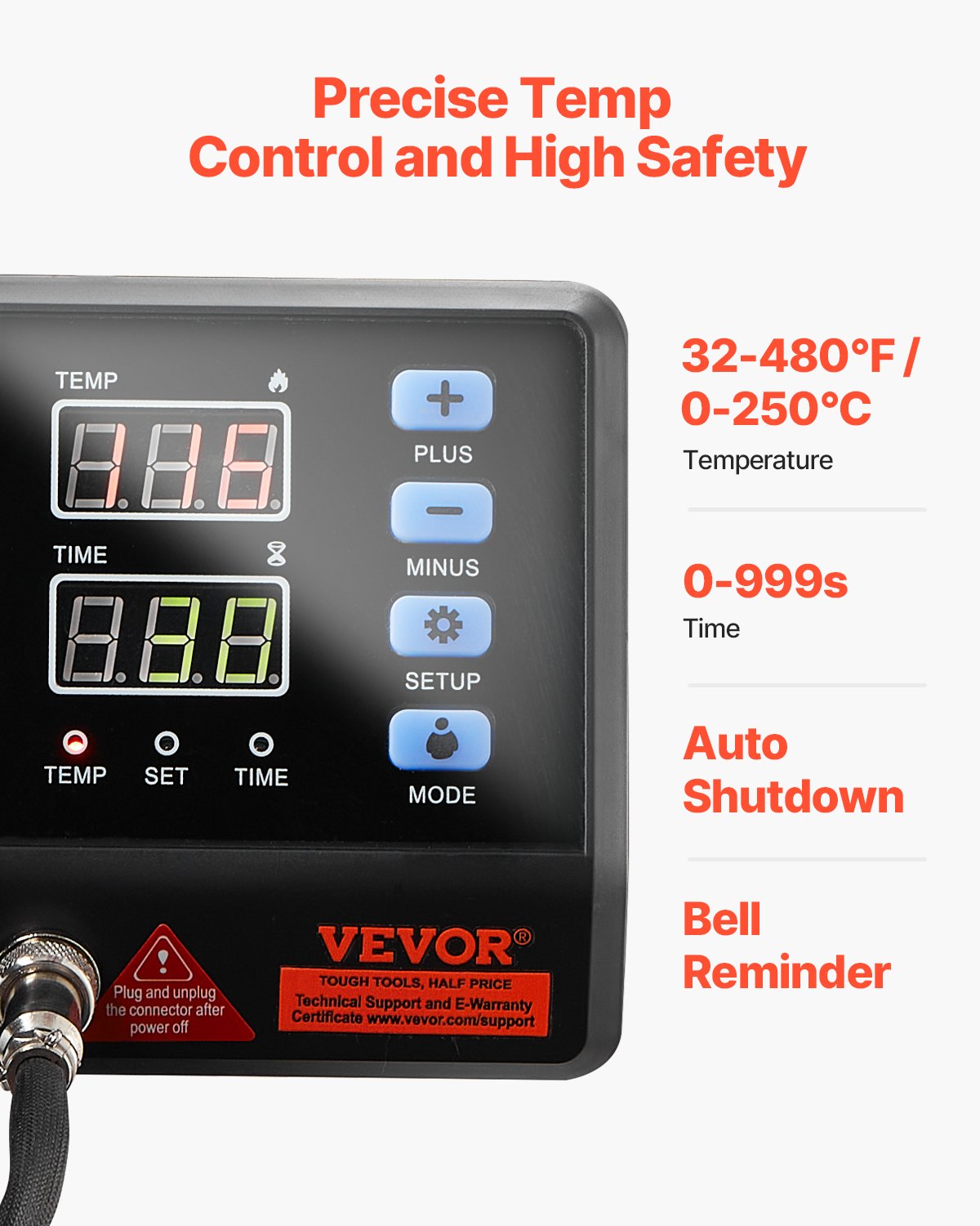 VEVOR Máquina de prensa de calor Prensa Térmica 12 x 15 pulgadas 8 en 1 Máquina de sublimación de prensa de calor Rotación de 360 ° 8 en 1 Máquina