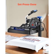 VEVOR Prensa de Calor 8 en 1 Placa 38 x 38 cm Prensa Térmica Máquina de Sublimación 1000 W Giratoria de 360 Grados Pantalla Digital Anti-quemaduras