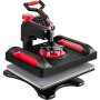 Máquina de prensado térmico VEVOR negra y roja con controles digitales y base acolchada.