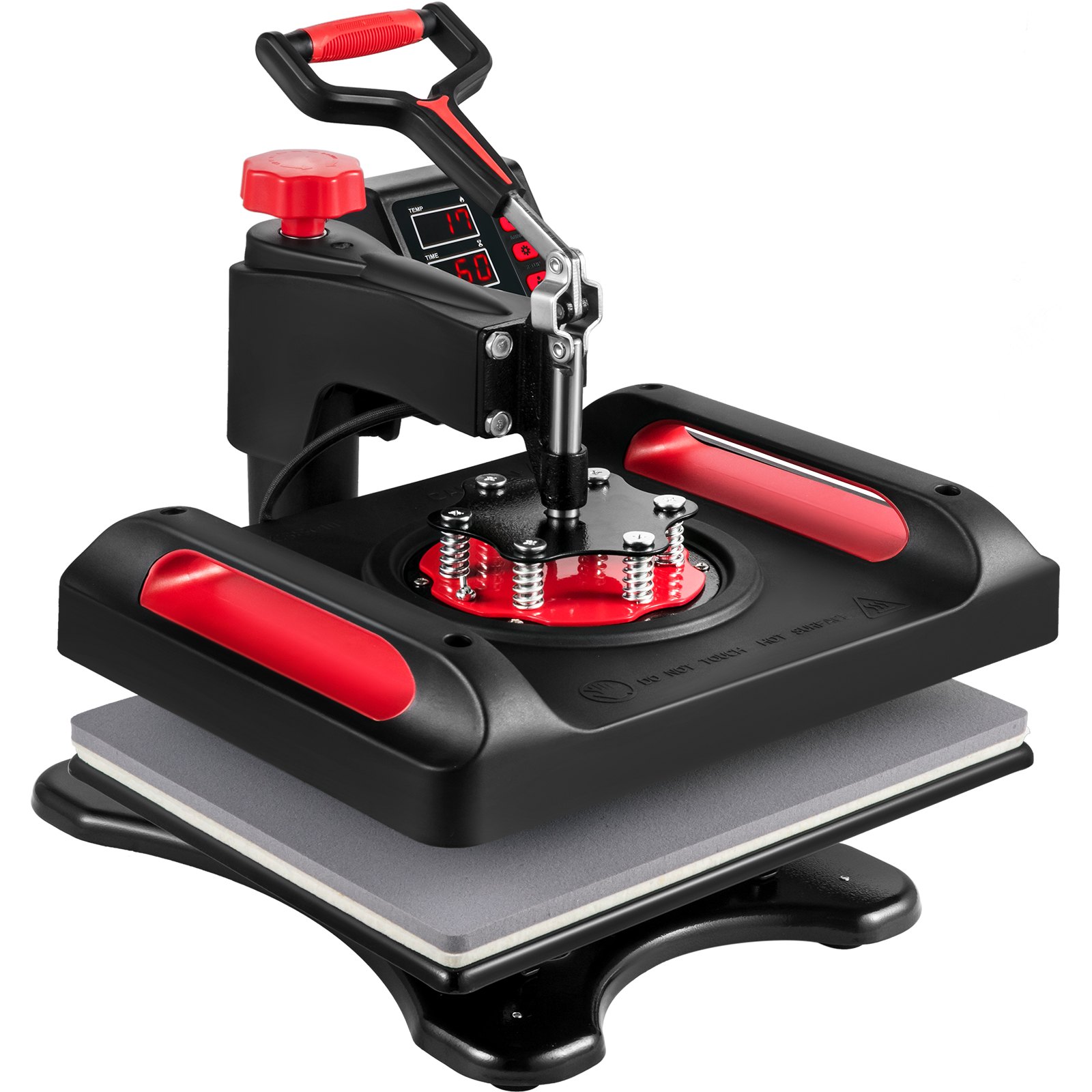 Máquina de prensado térmico VEVOR de 30 x 38 cm, 8 en 1, para sublimación, rotación de 360°, impresión de camisetas 8 en 1, calefacción de doble tubo para camisetas, gorras y tazas (rojo)