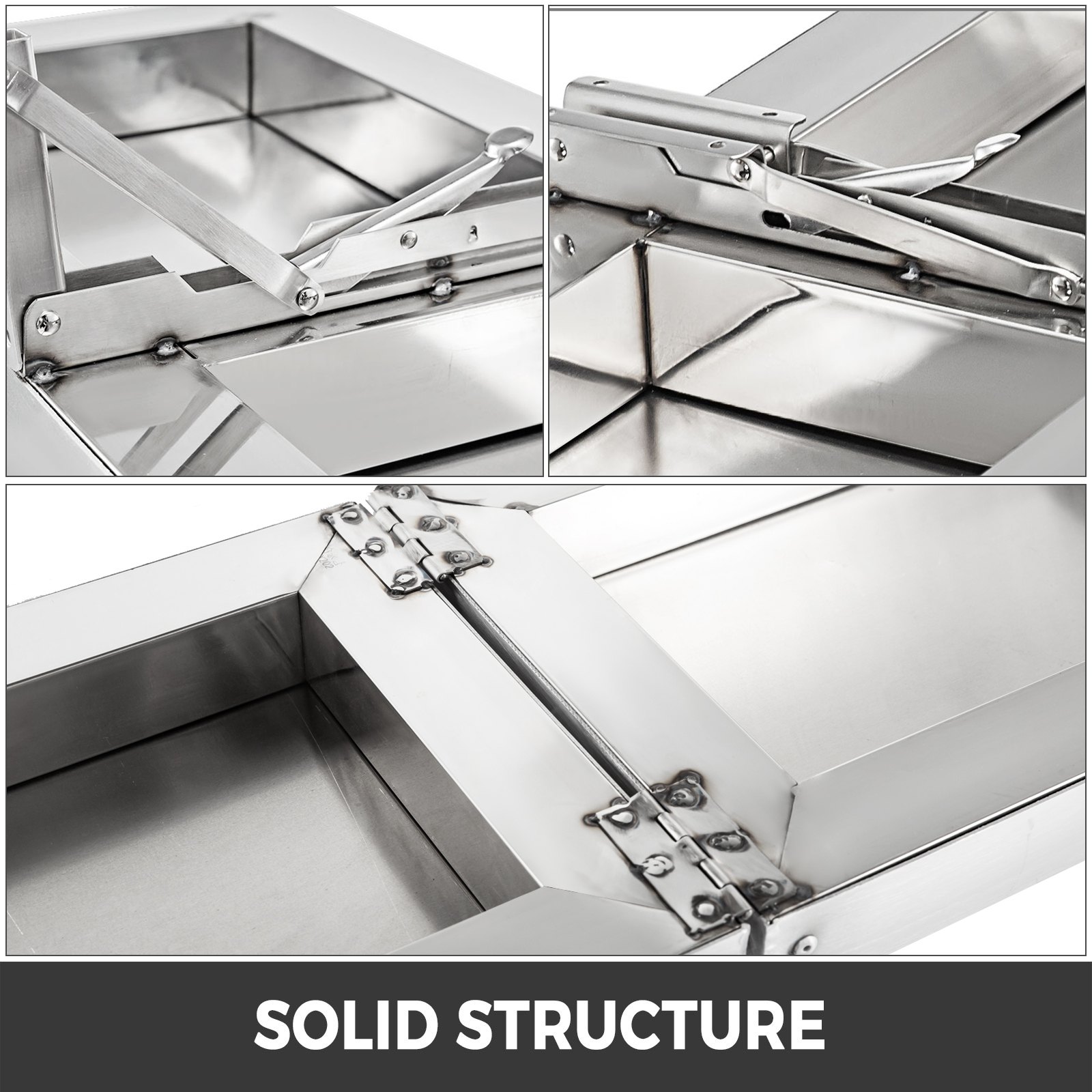 VEVOR Estante de concesión de 96 pulgadas de largo x 12 de ancho, estante plegable de acero inoxidable para servir alimentos, soporte para ventana de servicio de remolque de concesión