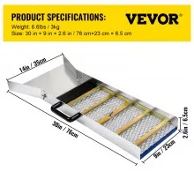 Caja de esclusa de aleación de aluminio VEVOR, cajas de esclusa compactas de 30 "de largo para oro, equipo de esclusa de oro liviano, cajas de esclusa portátiles con musgo de minero, río, arroyo, exploración de oro, prospección, dragado
