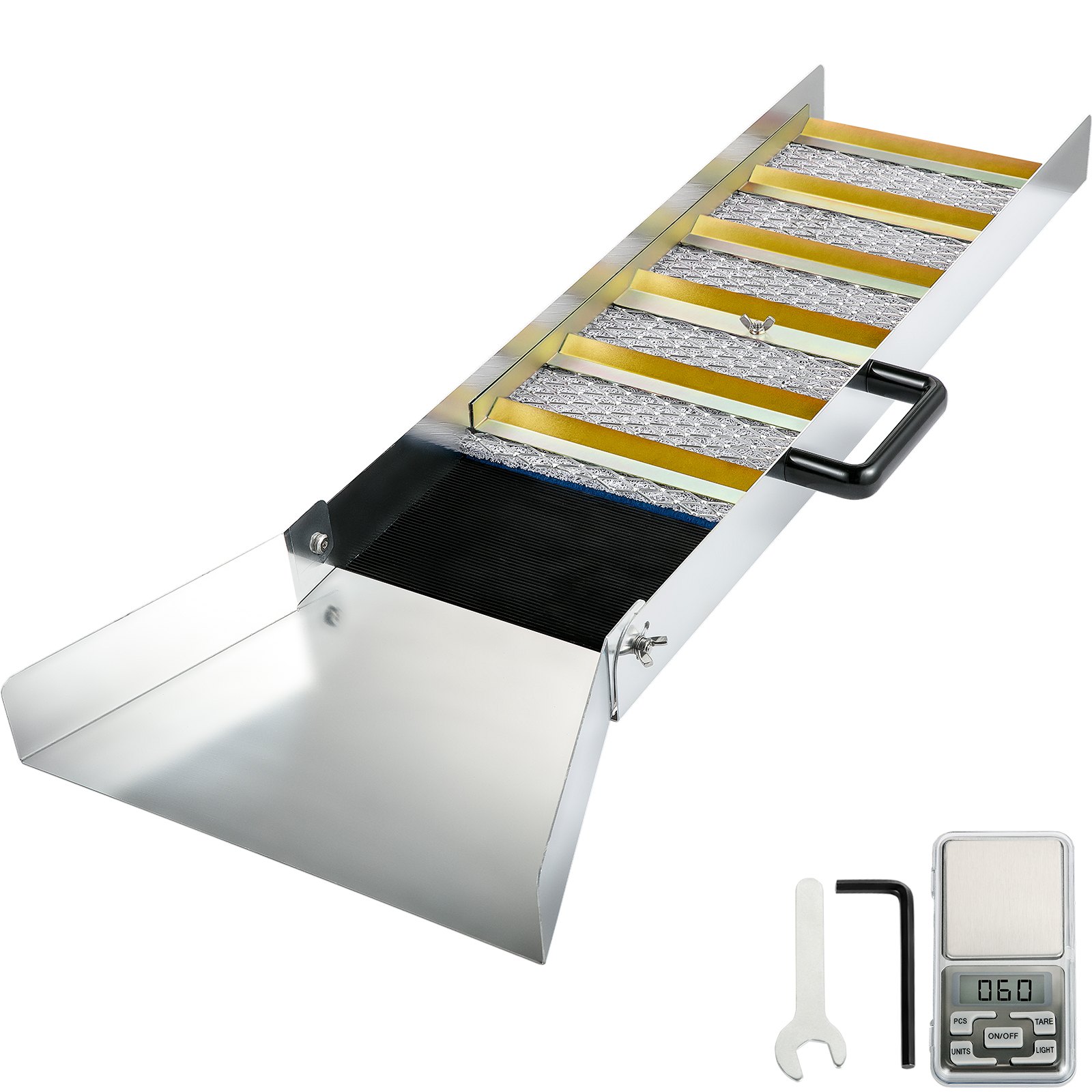 Caja de esclusa de aleación de aluminio VEVOR, mini cajas de esclusa compactas de 36 pulgadas para oro, equipo de esclusa de oro liviano, cajas de esclusa portátiles con musgo de minero, río, arroyo, exploración de oro, prospección, dragado