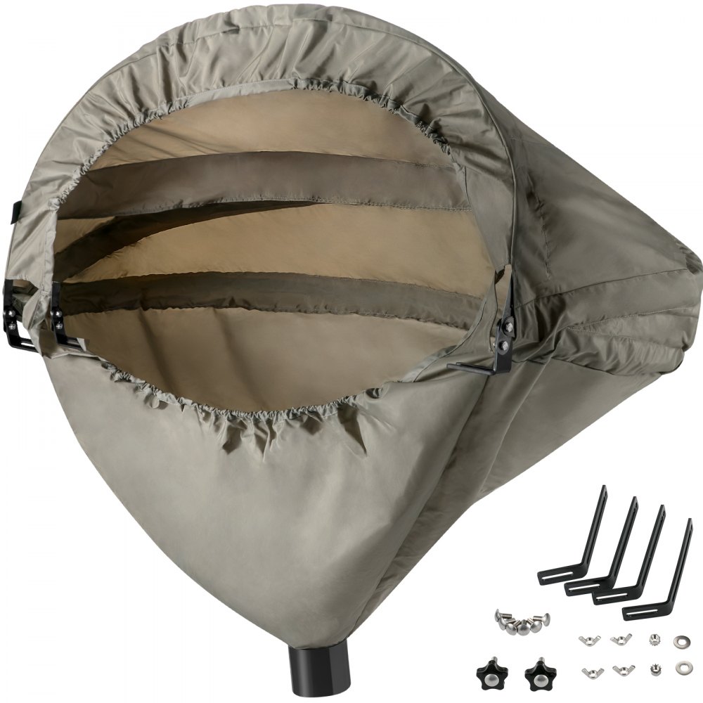 VEVOR Capucha para sierra ingletadora, solución de polvo de 5000 L para sierras ingletadoras, recolección de polvo para taller de corte, colector de polvo compatible con todas las sierras ingletadoras, orificios para accesorios, bolsa de transporte, gris plateado