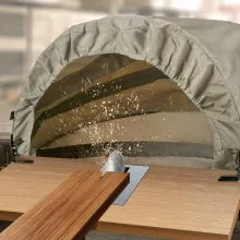 VEVOR Capucha para sierra ingletadora, solución de polvo de 5000 L para sierras ingletadoras, recolección de polvo para taller de corte, colector de polvo compatible con todas las sierras ingletadoras, orificios para accesorios, bolsa de transporte, gris plateado