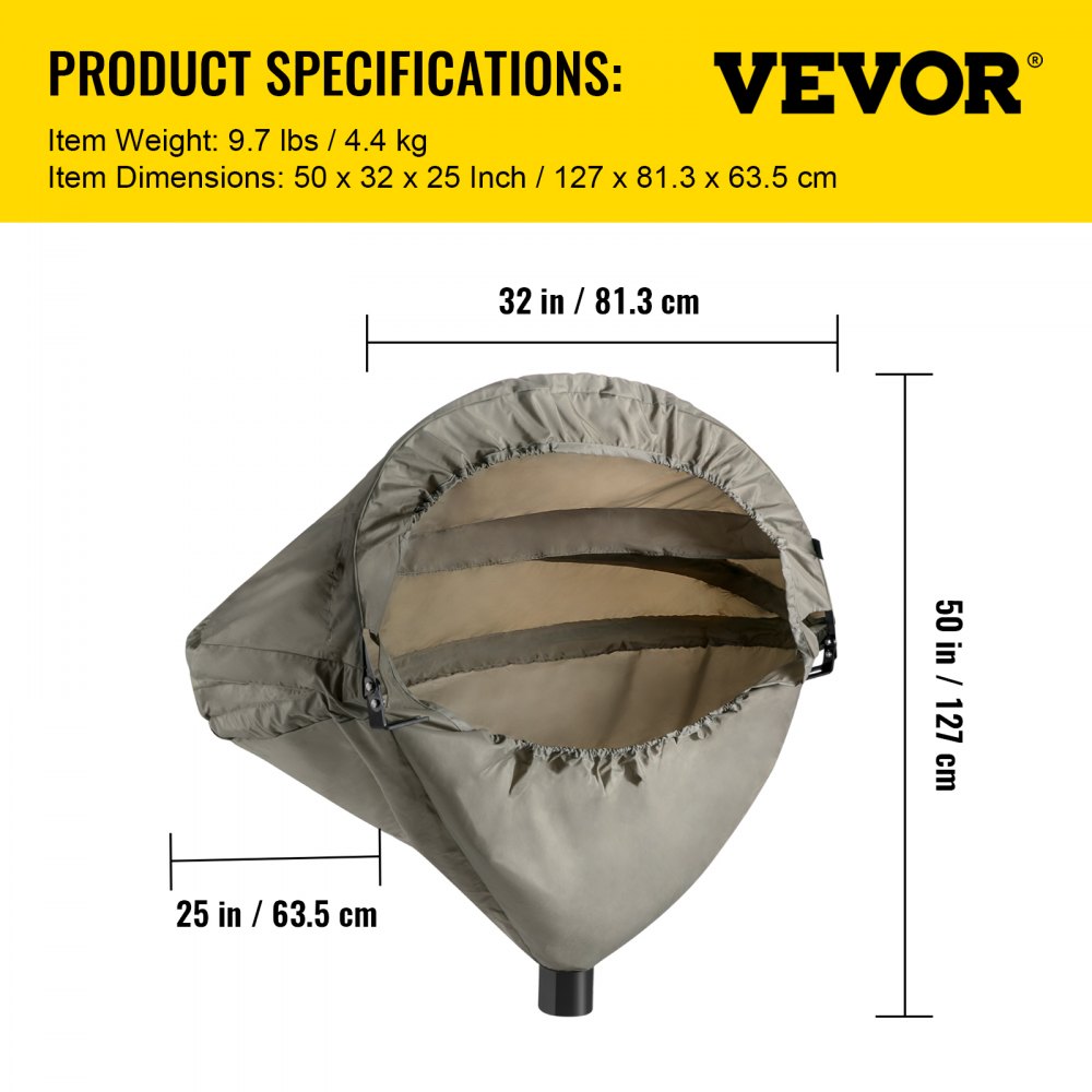 VEVOR Cubierta para Sierra Ingletadora 127x81,3x63,5cm, Recolección de Polvo con Luz, Cubierta de Tela Oxford Impermeable Plegable, Colector de Polvo Compatible con Todas las Sierras Ingletadoras