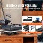 VEVOR Prensa de Calor Prensa Térmica Máquina de Sublimación5 en 1 Máquina de Prensado en Caliente de 38 x 38 cm Azul
