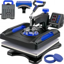 VEVOR Prensa de Calor 5 en 1 Máquina de Prensado en Caliente de 38 x 38 cm Azul