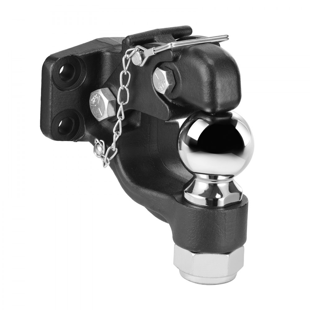 Gancho de pivote VEVOR, capacidad de remolque de 13676 kg, combinación de gancho receptor para enganches de remolque, bola de enganche de 6,35 cm, compatible con anilla de luneta de 6,35 a 7,62 cm con kit de montaje, resistente al desgaste, recubrimiento en polvo negro.