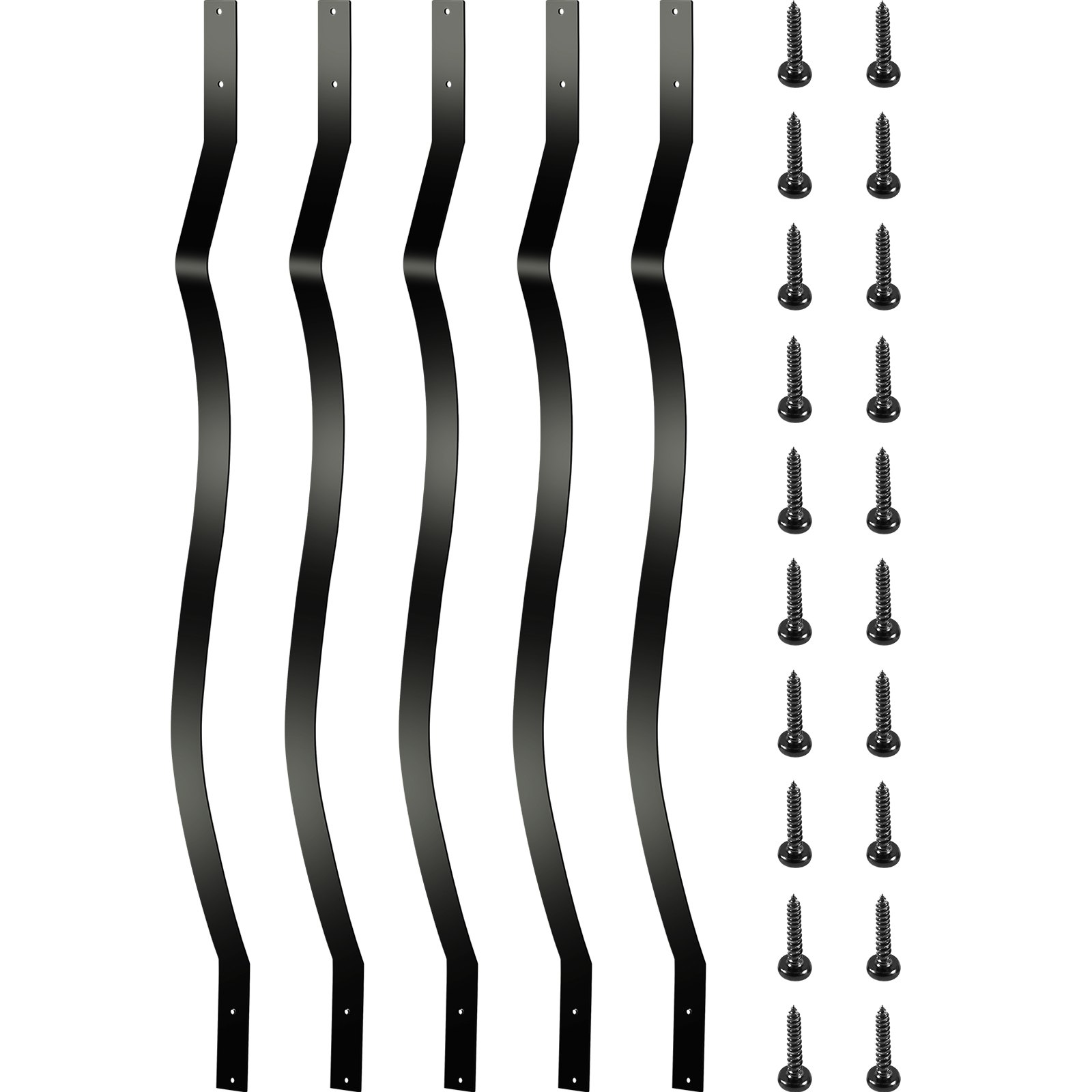 VEVOR Deck Balusters, 51 Pack Metal Deck Spindles, 32.25"x1" Staircase Baluster with Screws, Iron Deck Railing for Wood and Composite Deck, Stylish Baluster for Outdoor Stair Deck Porch