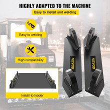 VEVOR Soportes de montaje para tractor Soporte superior de 1 1/4" Soldadura en adaptador de acoplamiento rápido Tractores de carga Accesorios de soporte inferior de 4/5" Par de soportes de montaje para accesorios de tractor delantero John Deere