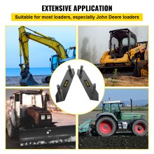 VEVOR Soportes de montaje para tractor Soporte superior de 1 1/4" Soldadura en adaptador de acoplamiento rápido Tractores de carga Accesorios de soporte inferior de 4/5" Par de soportes de montaje para accesorios de tractor delantero John Deere
