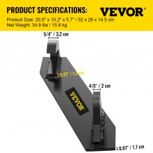 VEVOR Soportes de montaje para tractor Soporte superior de 1 1/4" Soldadura en adaptador de acoplamiento rápido Tractores de carga Accesorios de soporte inferior de 4/5" Par de soportes de montaje para accesorios de tractor delantero John Deere
