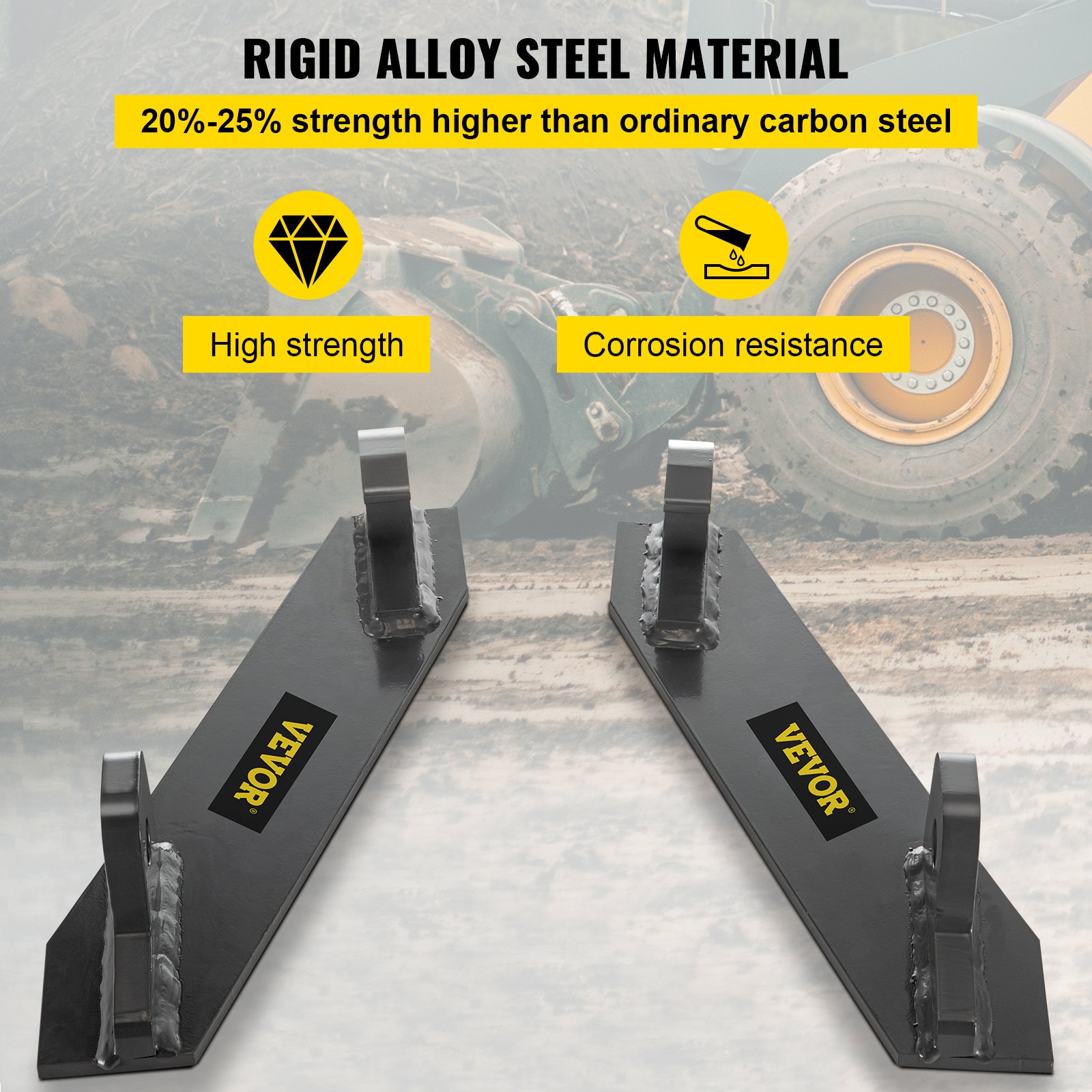 Soportes de montaje para tractores VEVOR, soporte superior de 1 1/4", adaptador de conexión rápida para soldar, cargadores, tractores, soporte inferior de 4/5", par de soportes de montaje, compatibles con accesorios delanteros para tractores John Deere.