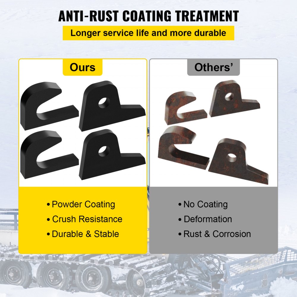 Horquillas para cucharón cargador VEVOR de 1 1/4" de grosor, soportes de gancho con soldadura por tacómetro para tractor cargador de 4/5", soportes inferiores de montaje rápido, juego de 4 piezas, compatibles con accesorios delanteros para tractor John Deere.