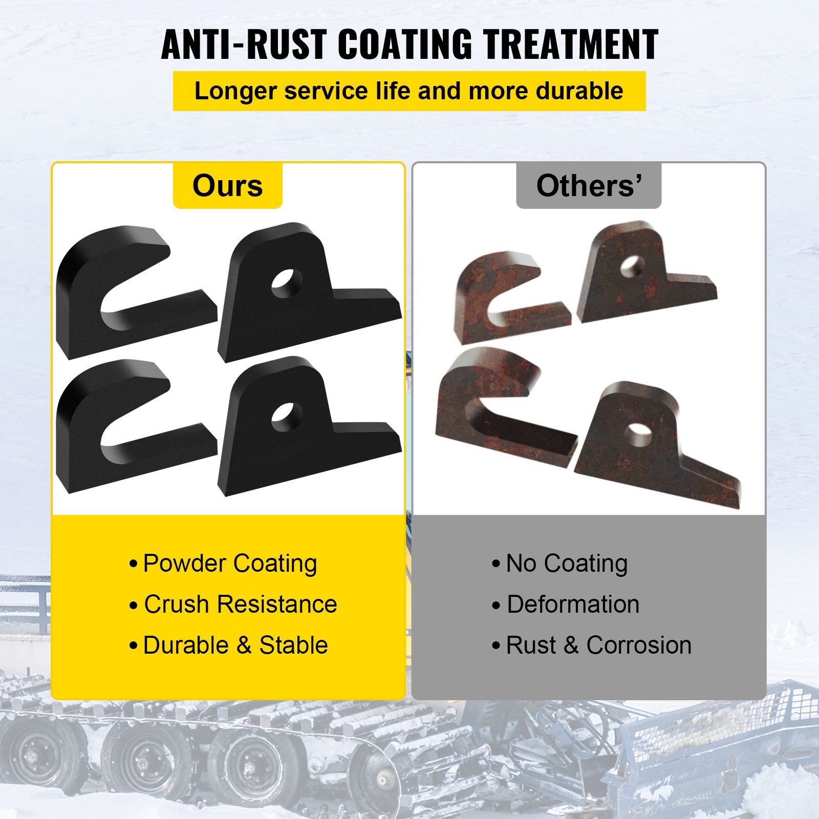 Horquillas para cucharón cargador VEVOR de 1 1/4" de grosor, soportes de gancho con soldadura por tacómetro para tractor cargador de 4/5", soportes inferiores de montaje rápido, juego de 4 piezas, compatibles con accesorios delanteros para tractor John Deere.