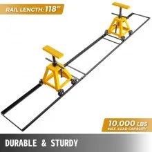 VEVOR Tractor Splitting Rail 10 000LBS, soporte de división para tractor de 118 pulgadas de longitud, separador de tractor con rieles, kit de rieles de división, con 2 soportes de gato y 2 manijas ajustables, equipo de soporte