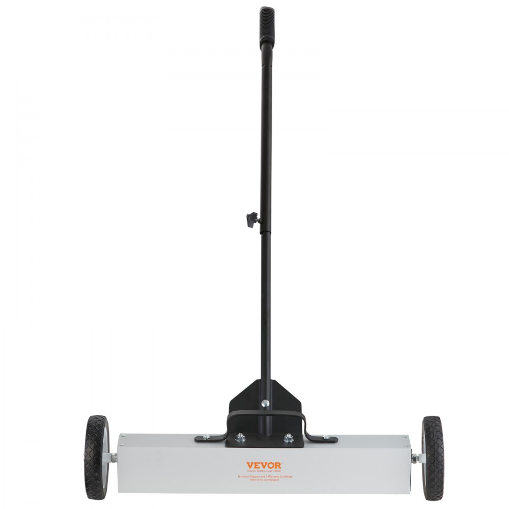 Barredora magnética rodante VEVOR de 22,7 kg con ruedas, barredora magnética de empuje, barredora de césped magnética grande de 61 cm con mango telescópico, fácil limpieza de taller, garaje y patio.