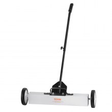 VEVOR Barredora magnética rodante de 50 libras con ruedas, barredora magnética de tipo empuje, barredora de césped con imán grande de 24 pulgadas con mango telescópico, fácil limpieza del patio del garaje del taller