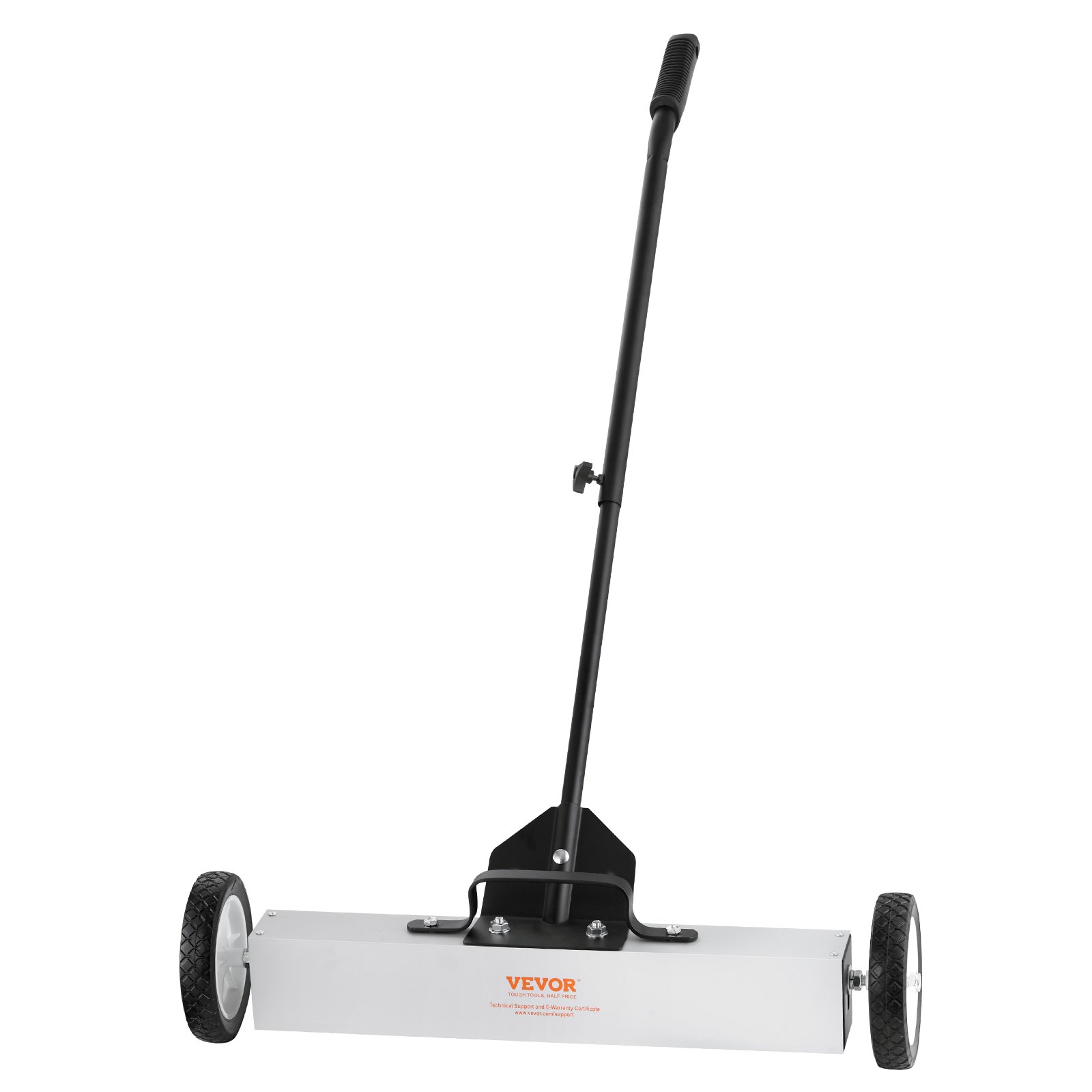 Barredora magnética rodante VEVOR de 22,7 kg con ruedas, barredora magnética de empuje, barredora de césped magnética grande de 61 cm con mango telescópico, fácil limpieza de taller, garaje y patio.