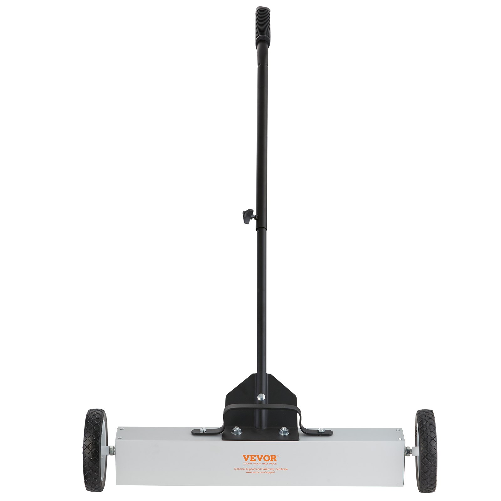 Barredora magnética rodante VEVOR de 22,7 kg con ruedas, barredora magnética de empuje, barredora de césped magnética grande de 61 cm con mango telescópico, fácil limpieza de taller, garaje y patio.