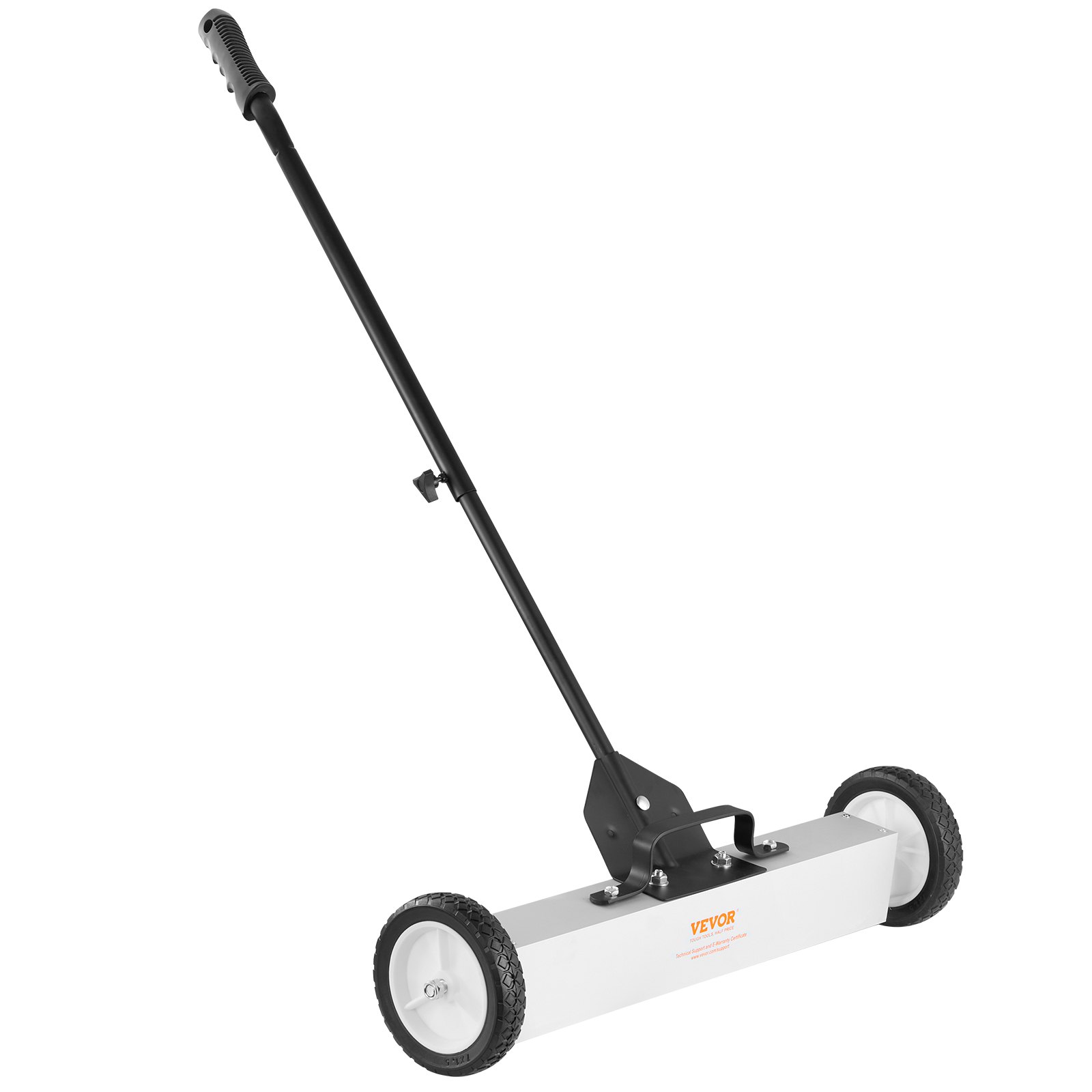 Barredora magnética rodante VEVOR de 22,7 kg con ruedas, barredora magnética de empuje, barredora de césped magnética grande de 61 cm con mango telescópico, fácil limpieza de taller, garaje y patio.