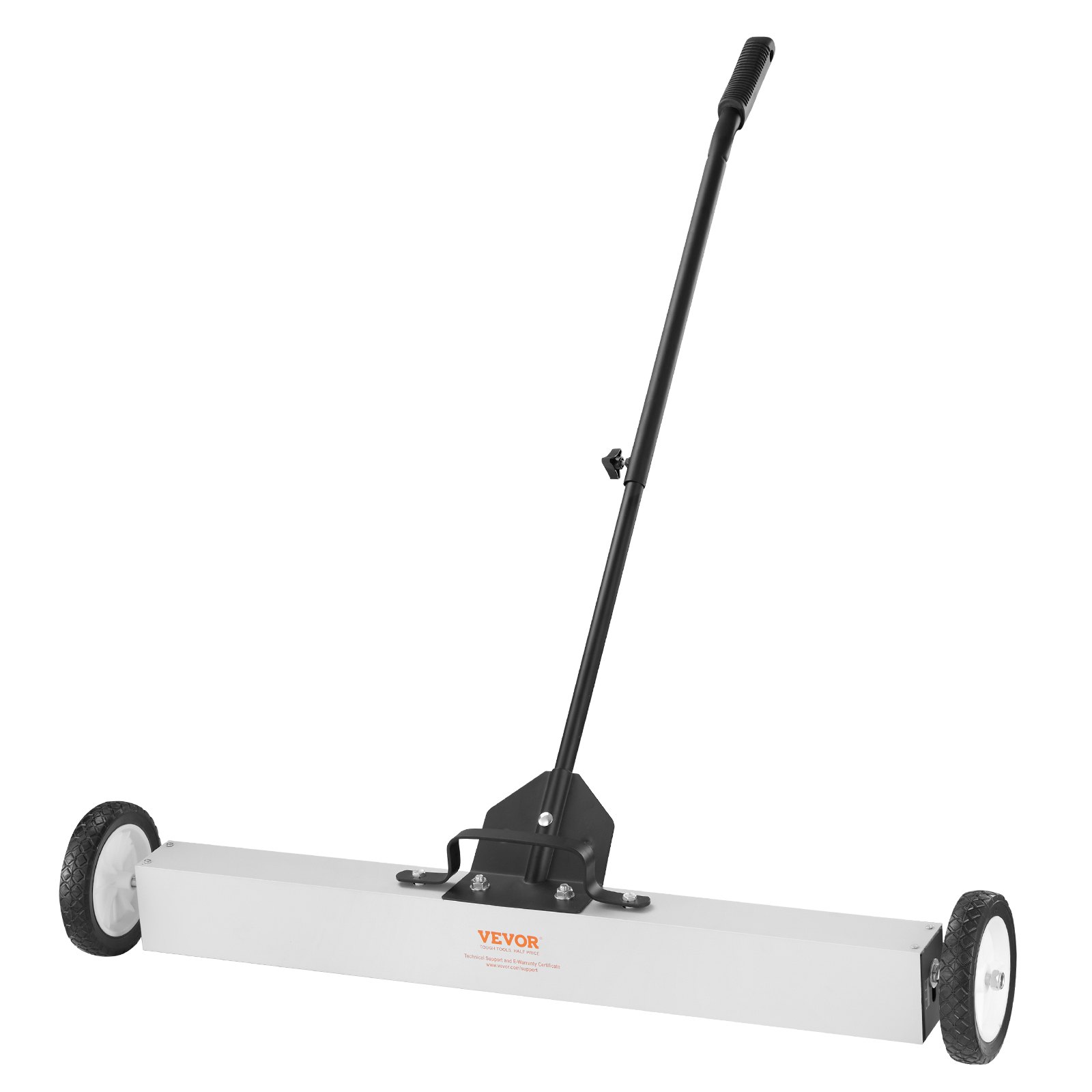 Barredora magnética rodante VEVOR de 25 kg con ruedas, barredora magnética de empuje, barredora de césped magnética grande de 91 cm con mango telescópico, fácil limpieza de taller, garaje y patio.