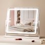 VEVOR Vanity Mirror with Lights, Three Color Lighting Modes, Lighted Makeup LED Mirror, and 5X Magnification,USB Port, Smart Touch Control, 360°Rotation (21.7x17.7 in, White)