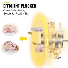 VEVOR - Accesorio para taladro desplumador de pollos, desplumador de pollos de acero inoxidable, máquina desplumadora de plumas de pollo de 18 dedos, máquina desplumadora de aves de corral con vástago de 0,4 pulgadas para paloma de codorniz de pollo pequeño