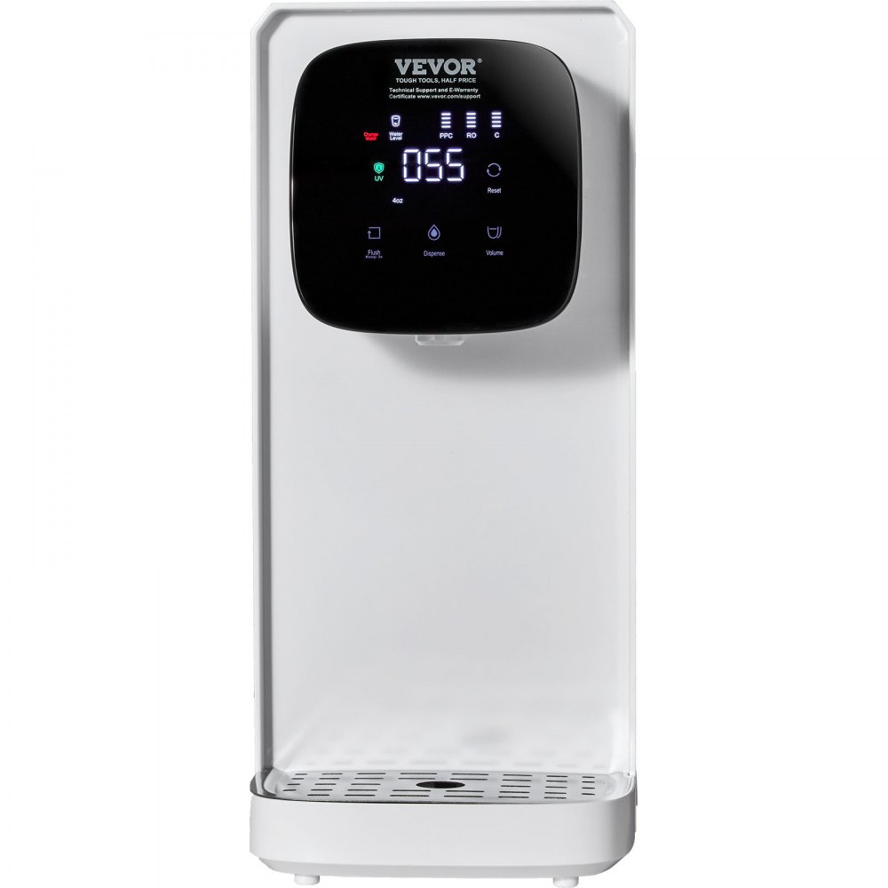 VEVOR Filtro de agua para encimera con sistema de ósmosis inversa, purificador de agua portátil para el hogar, agua purificada del grifo, 2:1 pura para drenar, purificación de 5 etapas, pantalla grande IMD, no requiere instalación