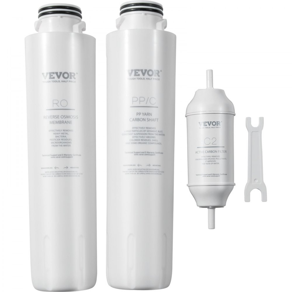 VEVOR Filtro de agua para encimera con sistema de ósmosis inversa, purificador de agua portátil para el hogar, agua purificada del grifo, 2:1 pura para drenar, purificación de 5 etapas, pantalla grande IMD, no requiere instalación