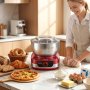 VEVOR 5.3 Qt Electric Dough Maker 500W Stand Mixer Removable Lid, Stepless Speed Adjustment Food Kitchen Mixer with Stainless Steel Bowl, Dough Hook, Whisk, Beater, for Pizza Bread Pasta Mochi