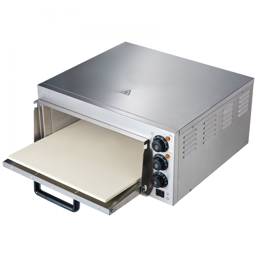 Pulgada eléctrica 1700W del horno de pizza de encimera de VEVOR 16 con temperatura y tiempo ajustables